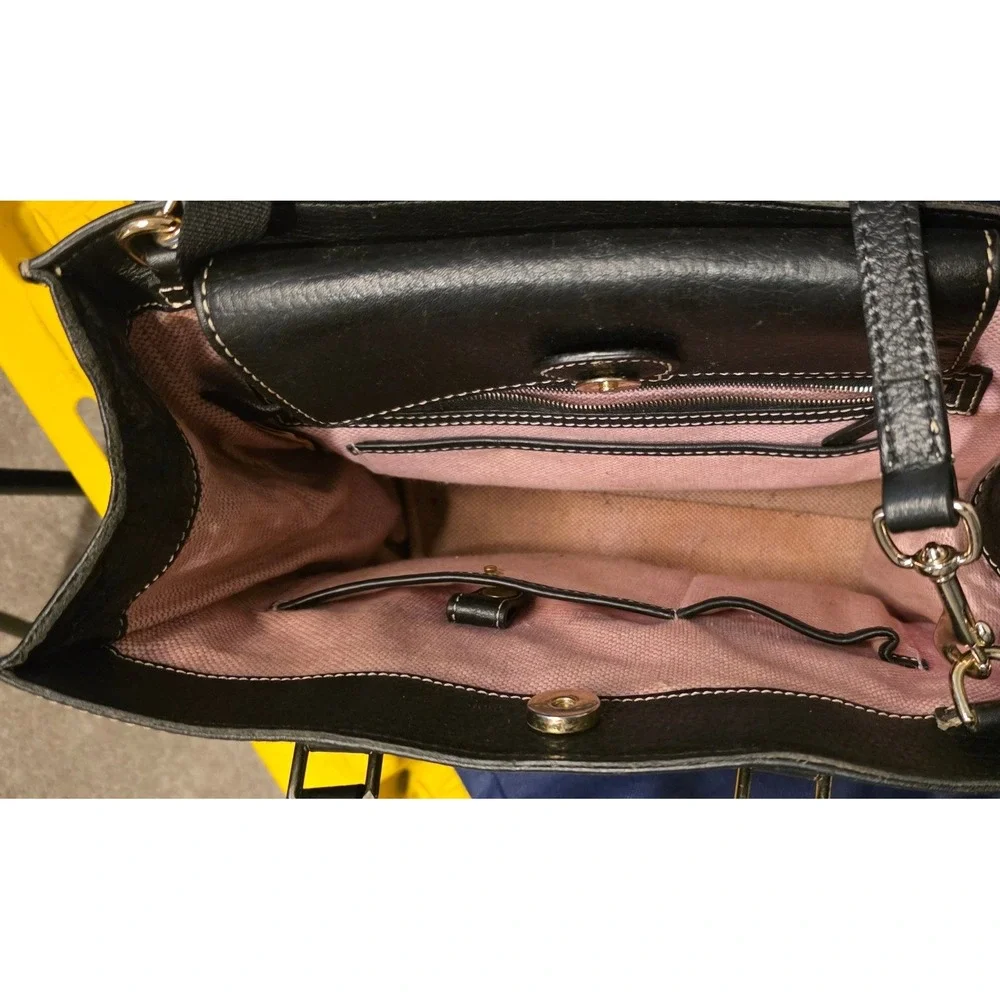 Vintage Purse Dooney & Bourke J4486095 Leather Satchel Women Black